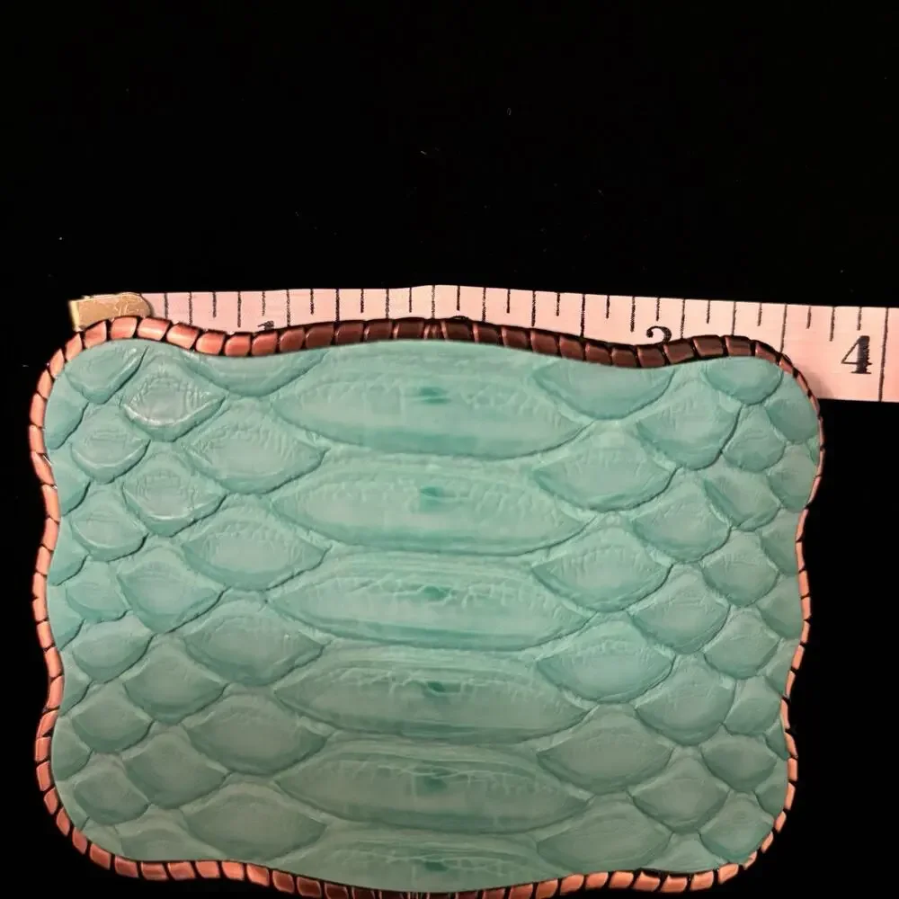 NWOT WALLET BUCKLE Mint Python Belt Buckle Turquoise Skin Hidden New Cards Cash